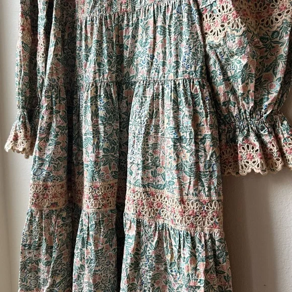 NWT RARE Ulla Johnson Orange Green Ruffle Embroidered Eyelet Marisol dress Sz 6 - Picture 9 of 13